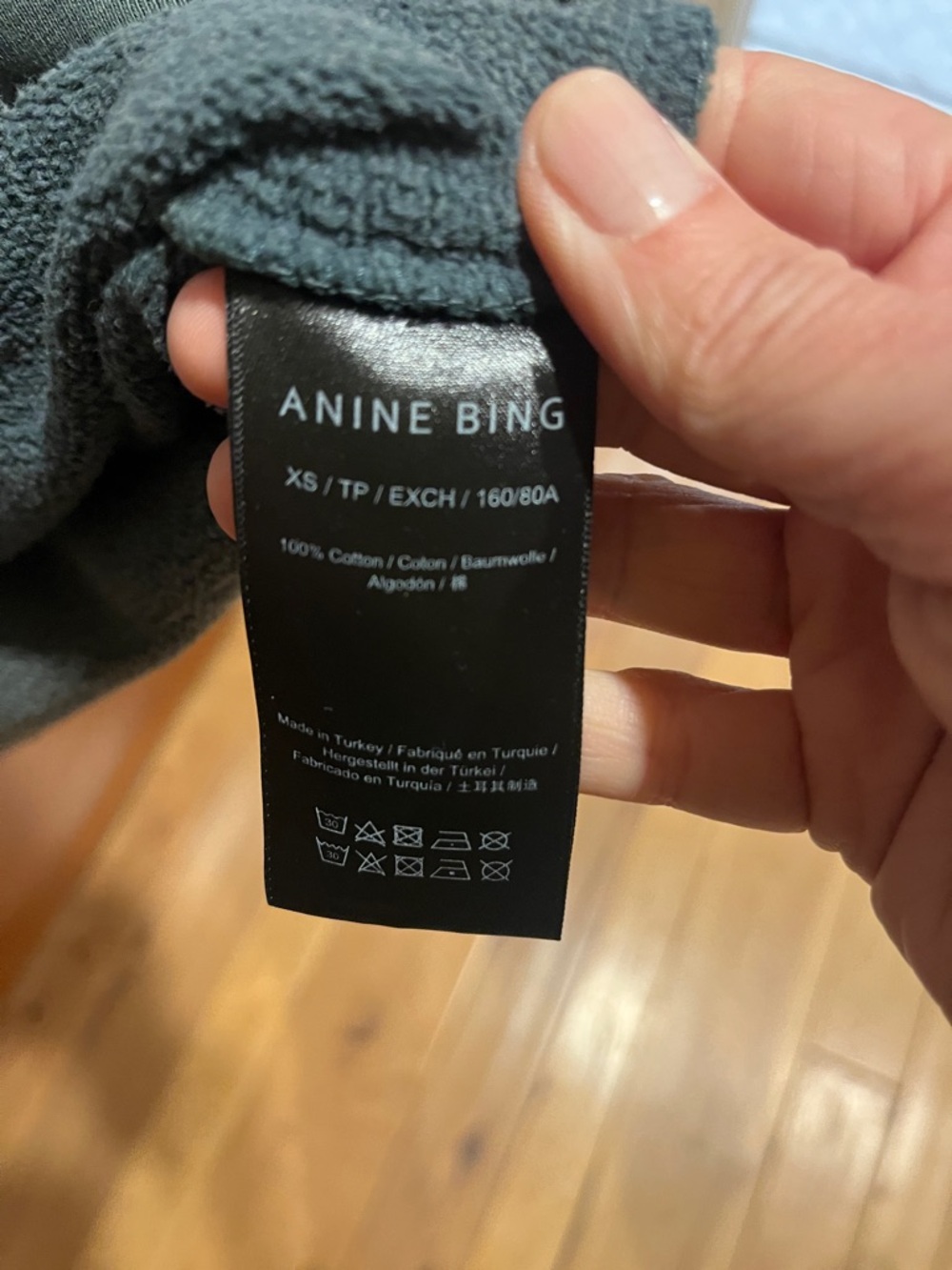 Oversized Anine Bing Sage Green/Gray Logo Crewneck Sweatshirt - Picture 4 of 4